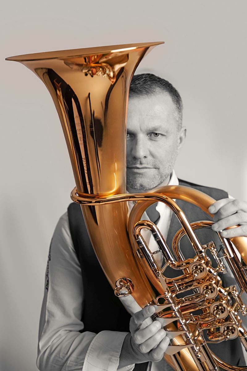 Harald Kobler mit seinem Tenorhorn