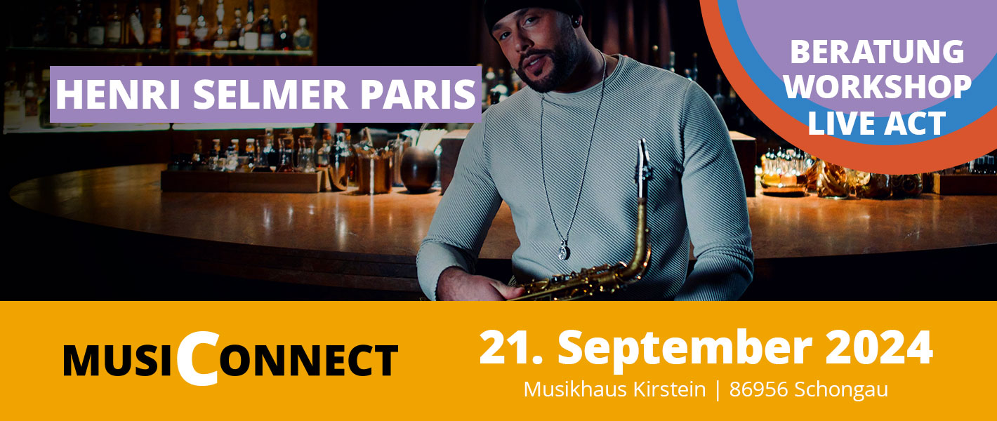 Henri Selmer Paris mit Max Merseny bei der MusiConnect 2024 im Musikhaus Kirstein