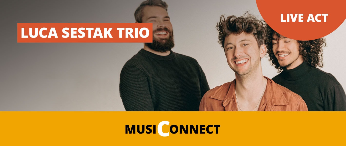 Luca Sestak Trio live bei der MusiConnect 2024 im Musikhaus Kirstein