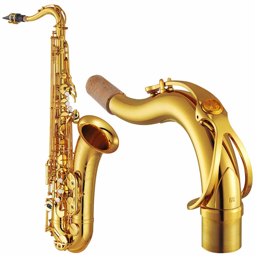 Tenorsaxophon der Marke Yamaha. Die charakteristische Krümmung des S-Bogens ist deutlich erkennbar.