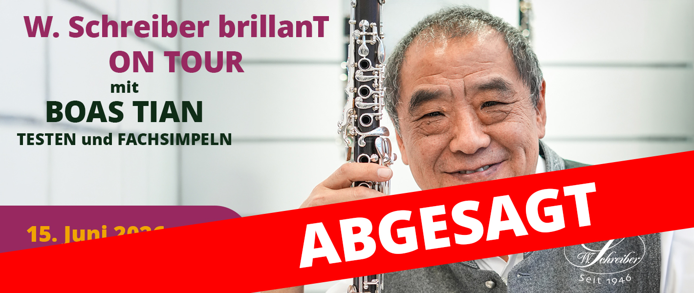 W. Schreiber brillanT on Tour mit Boas Tian am 15. Juni 2026 im Musikhaus Kirstein